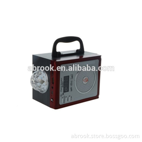 Disco light mini portable wooden speaker box